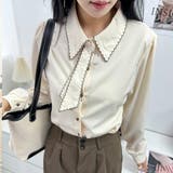 エレガントなバイカラーボウタイデザインブラウス 冬 外国風 | maison de LATIR | 詳細画像2 