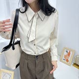 エレガントなバイカラーボウタイデザインブラウス 冬 外国風 | maison de LATIR | 詳細画像5 