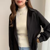 ブラック | 幅広い着こなしが楽しめるシンプルボタンデザインシャツ 秋 無地 | maison de LATIR