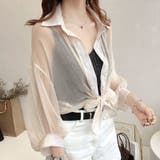 ベージュ | 透け感がオシャレな前結びシアーブラウス ブラウス シャツ | maison de LATIR