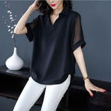 ブラック | コーデをシックに仕上げるシアースリーブシフォンブラウス 冬 黒 | maison de LATIR