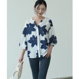 シックなカラーが大人っぽいバルーンスリーブ花柄シフォンブラウス 夏 夏 | maison de LATIR | 詳細画像11
