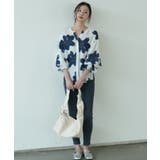 シックなカラーが大人っぽいバルーンスリーブ花柄シフォンブラウス 夏 夏 | maison de LATIR | 詳細画像13