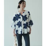 シックなカラーが大人っぽいバルーンスリーブ花柄シフォンブラウス 夏 夏 | maison de LATIR | 詳細画像16