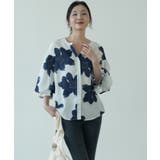 シックなカラーが大人っぽいバルーンスリーブ花柄シフォンブラウス 夏 夏 | maison de LATIR | 詳細画像18
