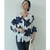 シックなカラーが大人っぽいバルーンスリーブ花柄シフォンブラウス 夏 夏 | maison de LATIR | 詳細画像20