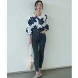 シックなカラーが大人っぽいバルーンスリーブ花柄シフォンブラウス 夏 夏 | maison de LATIR | 詳細画像21