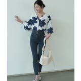 シックなカラーが大人っぽいバルーンスリーブ花柄シフォンブラウス 夏 夏 | maison de LATIR | 詳細画像22