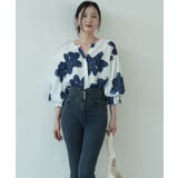 シックなカラーが大人っぽいバルーンスリーブ花柄シフォンブラウス 夏 夏 | maison de LATIR | 詳細画像23