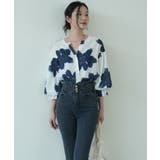 シックなカラーが大人っぽいバルーンスリーブ花柄シフォンブラウス 夏 夏 | maison de LATIR | 詳細画像24