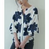 シックなカラーが大人っぽいバルーンスリーブ花柄シフォンブラウス 夏 夏 | maison de LATIR | 詳細画像5