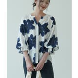 シックなカラーが大人っぽいバルーンスリーブ花柄シフォンブラウス 夏 夏 | maison de LATIR | 詳細画像6