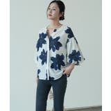 シックなカラーが大人っぽいバルーンスリーブ花柄シフォンブラウス 夏 夏 | maison de LATIR | 詳細画像7