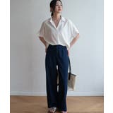 自然なVライン大人キレイめフレンチスリーブカラーシャツ カジュアルコーデ | maison de LATIR | 詳細画像11