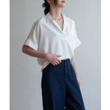 自然なVライン大人キレイめフレンチスリーブカラーシャツ カジュアルコーデ | maison de LATIR | 詳細画像21