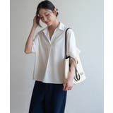 自然なVライン大人キレイめフレンチスリーブカラーシャツ カジュアルコーデ | maison de LATIR | 詳細画像8