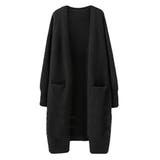 ブラック | ロング丈の綺麗めカーディガン 女性らしい 冬物 | maison de LATIR