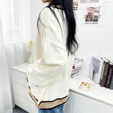 オーバーサイズのVネックカーディガン 配色ライン 個性的 | maison de LATIR | 詳細画像15