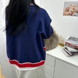 オーバーサイズのVネックカーディガン 配色ライン 個性的 | maison de LATIR | 詳細画像22