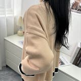オーバーサイズのVネックカーディガン 配色ライン 個性的 | maison de LATIR | 詳細画像6