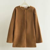ブラウン | 迷ったらサッと羽織って冬コーデ。ふわふわした生地感が心地よい。大人ニットジャケッ… | maison de LATIR