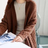 ラフに羽織れるケーブル編みロングニットカーディガン ミドル丈 セーター | maison de LATIR | 詳細画像4