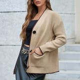 パイピングが個性を引き出してくれるニットカーディガン 冬 ルーズ | maison de LATIR | 詳細画像9 