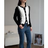 バイカラーレースカーディガン カーディガン バイカラー | maison de LATIR | 詳細画像15 