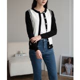 バイカラーレースカーディガン カーディガン バイカラー | maison de LATIR | 詳細画像29 