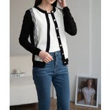 バイカラーレースカーディガン カーディガン バイカラー | maison de LATIR | 詳細画像39 