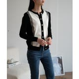 バイカラーレースカーディガン カーディガン バイカラー | maison de LATIR | 詳細画像4 