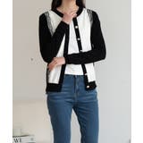 バイカラーレースカーディガン カーディガン バイカラー | maison de LATIR | 詳細画像43 