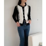 バイカラーレースカーディガン カーディガン バイカラー | maison de LATIR | 詳細画像6 