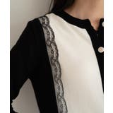 バイカラーレースカーディガン カーディガン バイカラー | maison de LATIR | 詳細画像7 