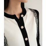 バイカラーレースカーディガン カーディガン バイカラー | maison de LATIR | 詳細画像8 