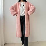 ピンク | シャギーニットあったかふわふわロングカーディガン カーディガン ロングカーディガ… | maison de LATIR
