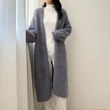 グレー | シャギーニットあったかふわふわロングカーディガン カーディガン ロングカーディガ… | maison de LATIR