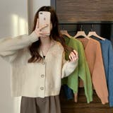 鮮やかな色合いが春コーデを明るくしてくれるVネックニットカーディガン ボタン調整… | maison de LATIR | 詳細画像13 