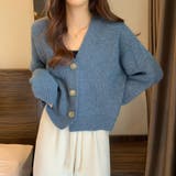 鮮やかな色合いが春コーデを明るくしてくれるVネックニットカーディガン ボタン調整… | maison de LATIR | 詳細画像14 