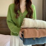 鮮やかな色合いが春コーデを明るくしてくれるVネックニットカーディガン ボタン調整… | maison de LATIR | 詳細画像25 