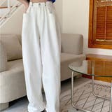 ホワイト | ウエストフックルーズデニム ゆったり ストレートパンツ | maison de LATIR