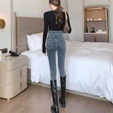 ウエストinがお洒落なハイウエストタイトジーンズ デニム スキニーパンツ | maison de LATIR | 詳細画像5 