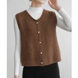 柔らかな生地でフレンチカジュアルを楽しめるノーカラーベスト トップス アウター | maison de LATIR | 詳細画像10