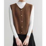 柔らかな生地でフレンチカジュアルを楽しめるノーカラーベスト トップス アウター | maison de LATIR | 詳細画像18