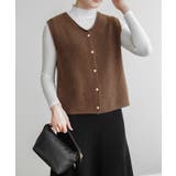 柔らかな生地でフレンチカジュアルを楽しめるノーカラーベスト トップス アウター | maison de LATIR | 詳細画像20