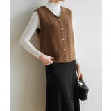 柔らかな生地でフレンチカジュアルを楽しめるノーカラーベスト トップス アウター | maison de LATIR | 詳細画像21