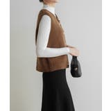 柔らかな生地でフレンチカジュアルを楽しめるノーカラーベスト トップス アウター | maison de LATIR | 詳細画像22