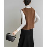 柔らかな生地でフレンチカジュアルを楽しめるノーカラーベスト トップス アウター | maison de LATIR | 詳細画像23