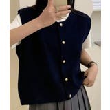 柔らかな生地でフレンチカジュアルを楽しめるノーカラーベスト トップス アウター | maison de LATIR | 詳細画像25