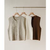 柔らかな生地でフレンチカジュアルを楽しめるノーカラーベスト トップス アウター | maison de LATIR | 詳細画像36
